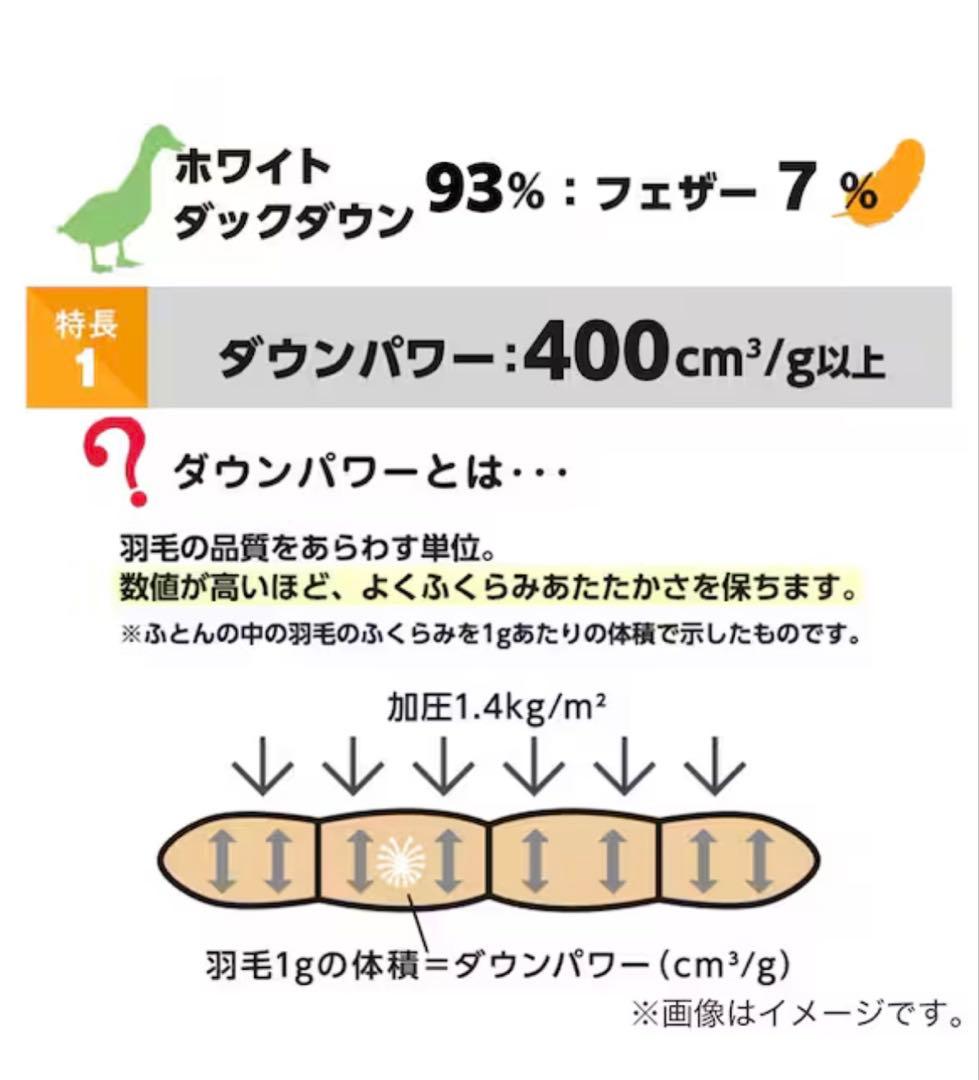 【美品】ニトリ　羽毛布団　 ホワイトダックダウン93% 掛け布団 シングル
