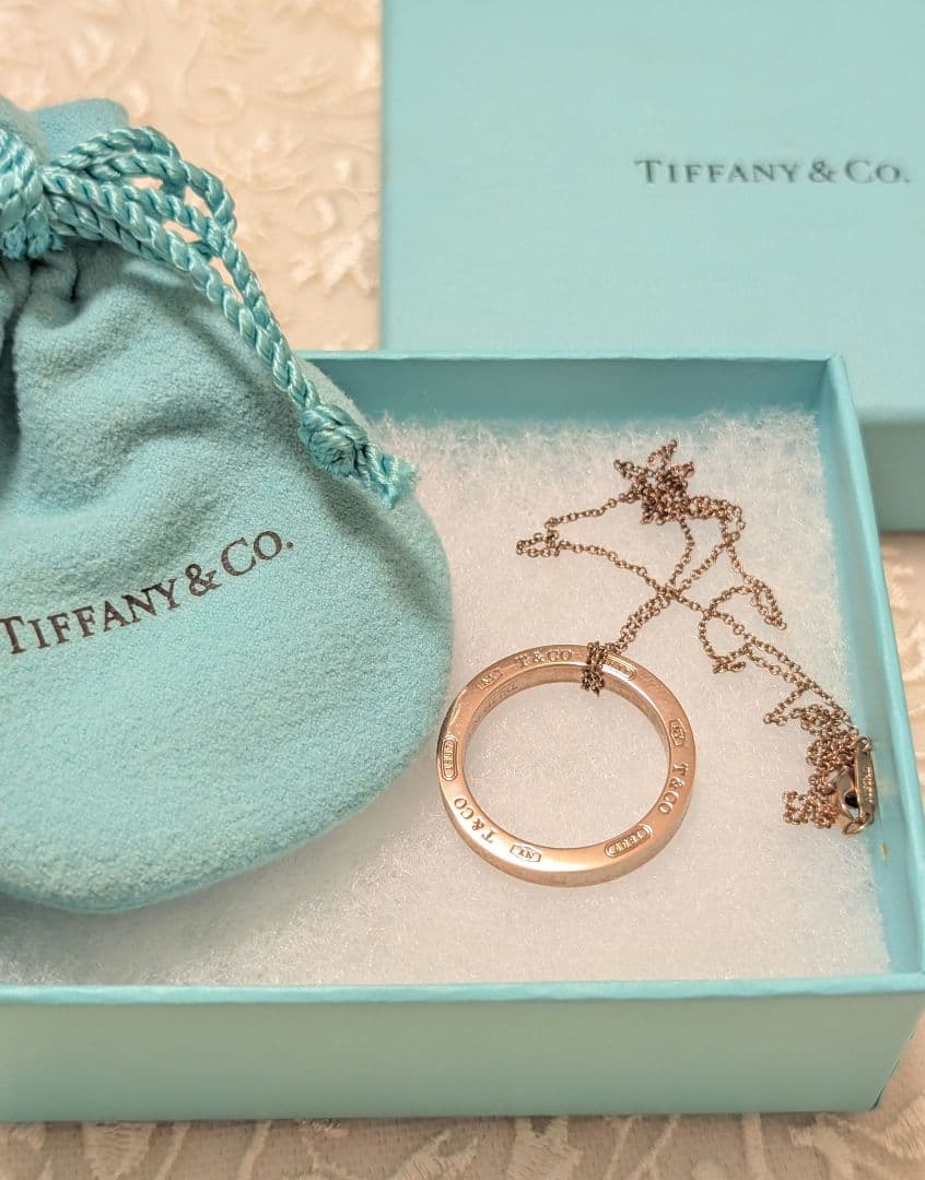 ティファニー 1837 ルベドメタル サークルネックレス ピンクゴールド色