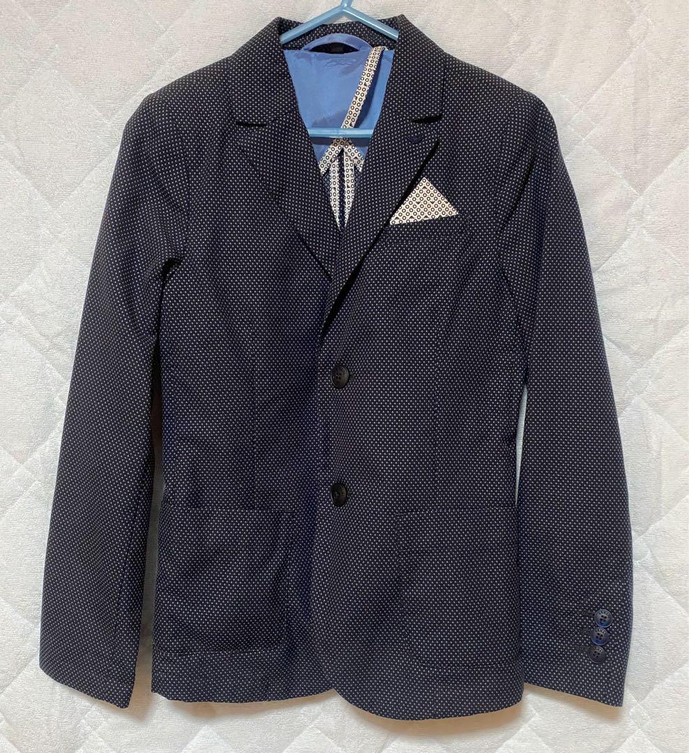 ARMANI JUNIOR ネイビー　ドット　スーツ　9-10