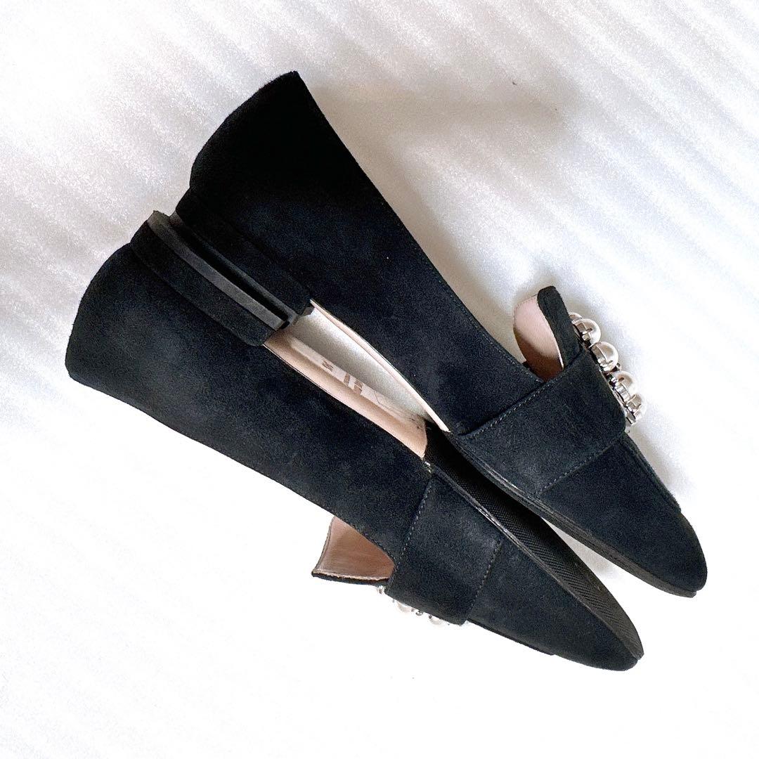 MIUMIU ミュウミュウ　パール　フラットシューズ　パンプス　ローファー　靴