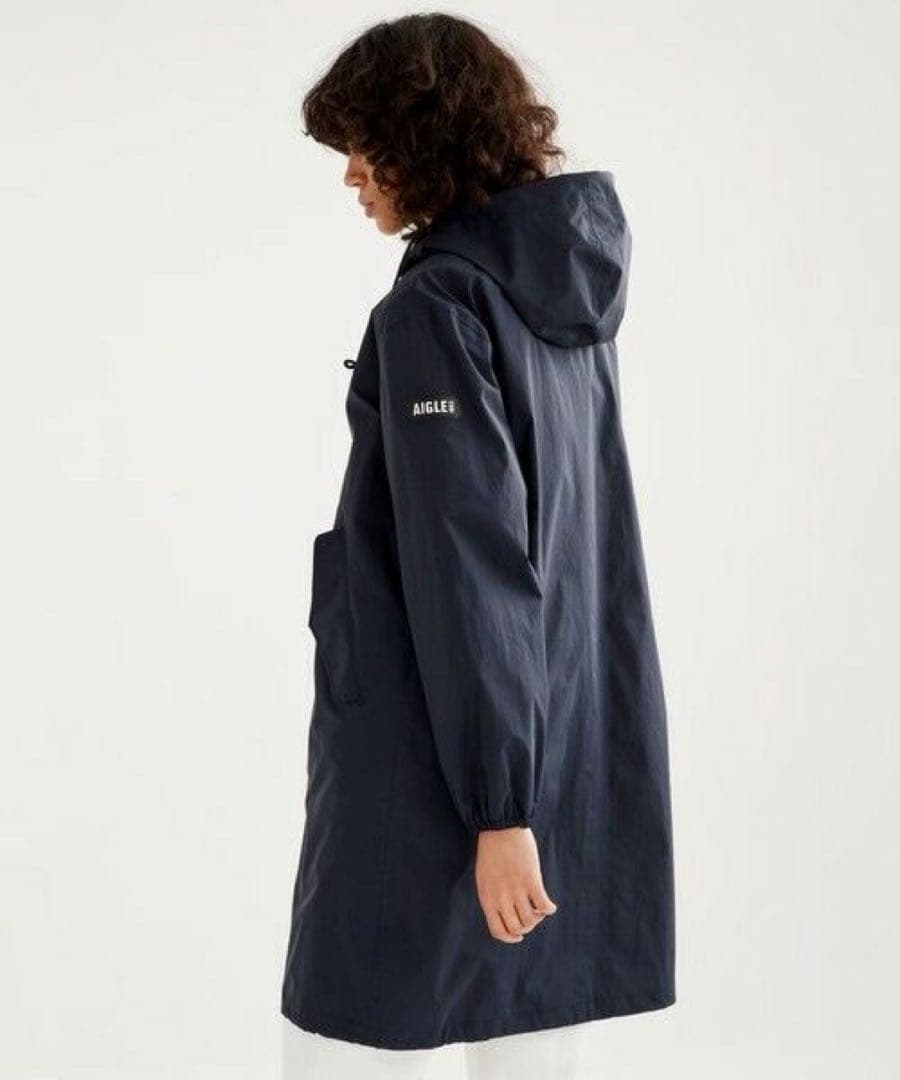 タグ・ノベルティ付き！AIGLE 透湿防水パッカブルロングフーデッドジャケット