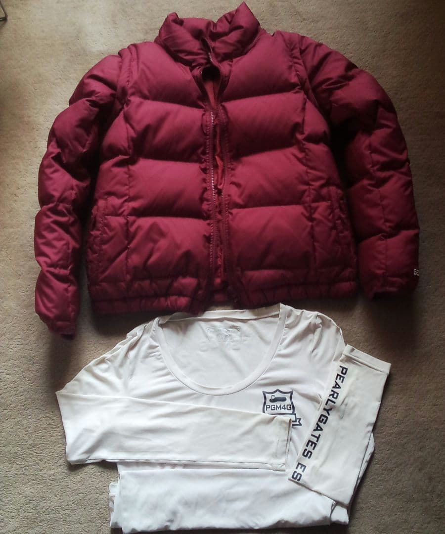 美品　BEAMSゴルフ ダウンジャケット(フード付き) 　、パーリゲイツシャツ