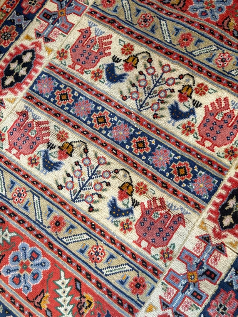 トライバルラグ 手織り 絨毯 カーペット ヴィンテージ ラグ ペルシャ絨毯