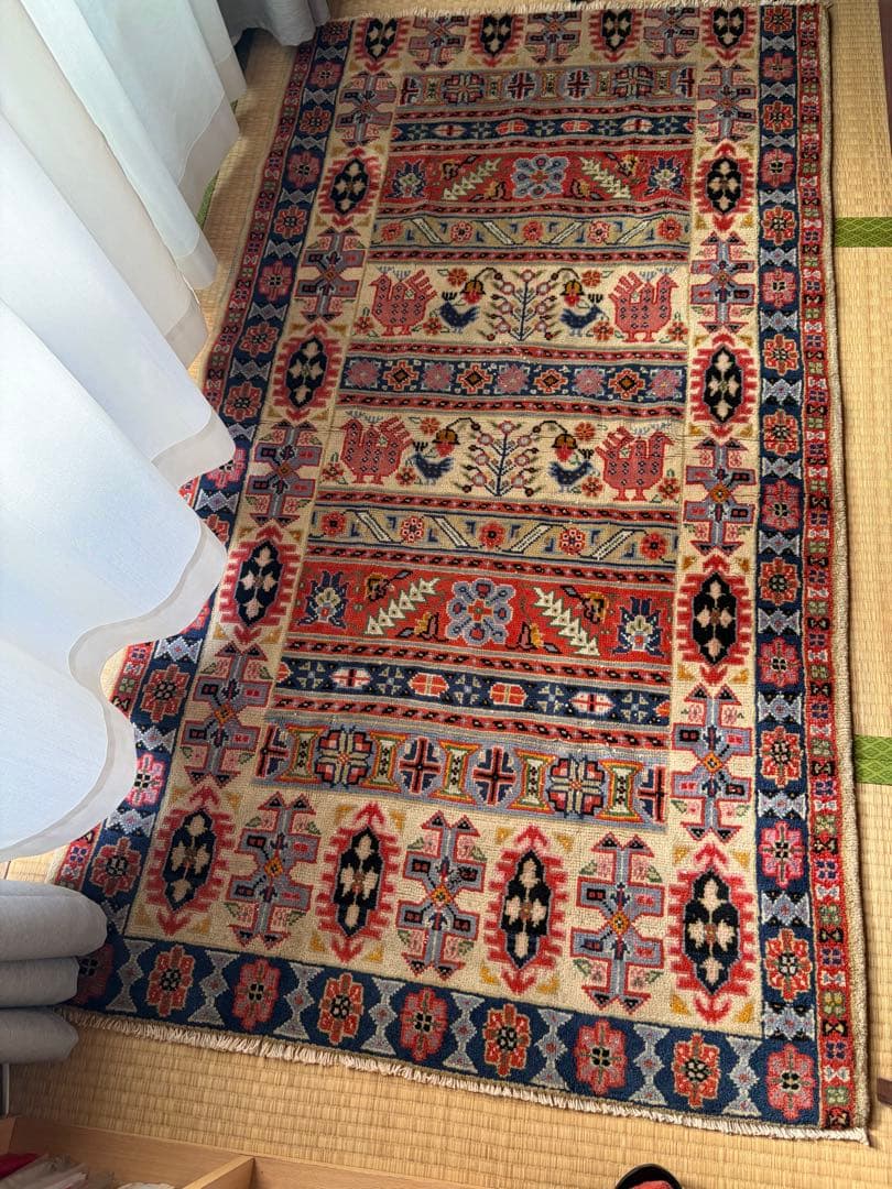 トライバルラグ 手織り 絨毯 カーペット ヴィンテージ ラグ ペルシャ絨毯