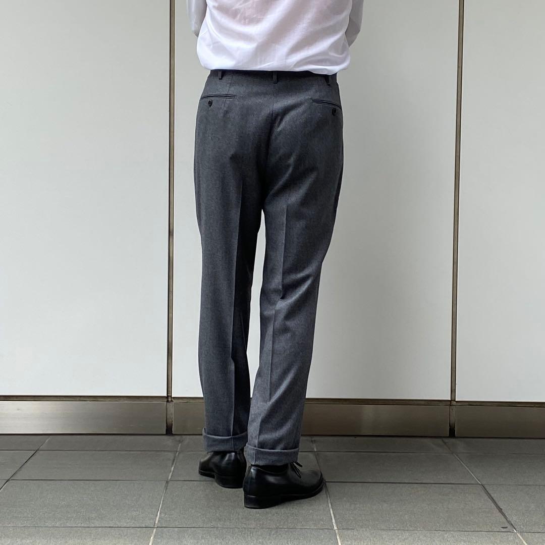 【極美品】タグ付　Eminento OSAKUライン グレー ウールスラックス