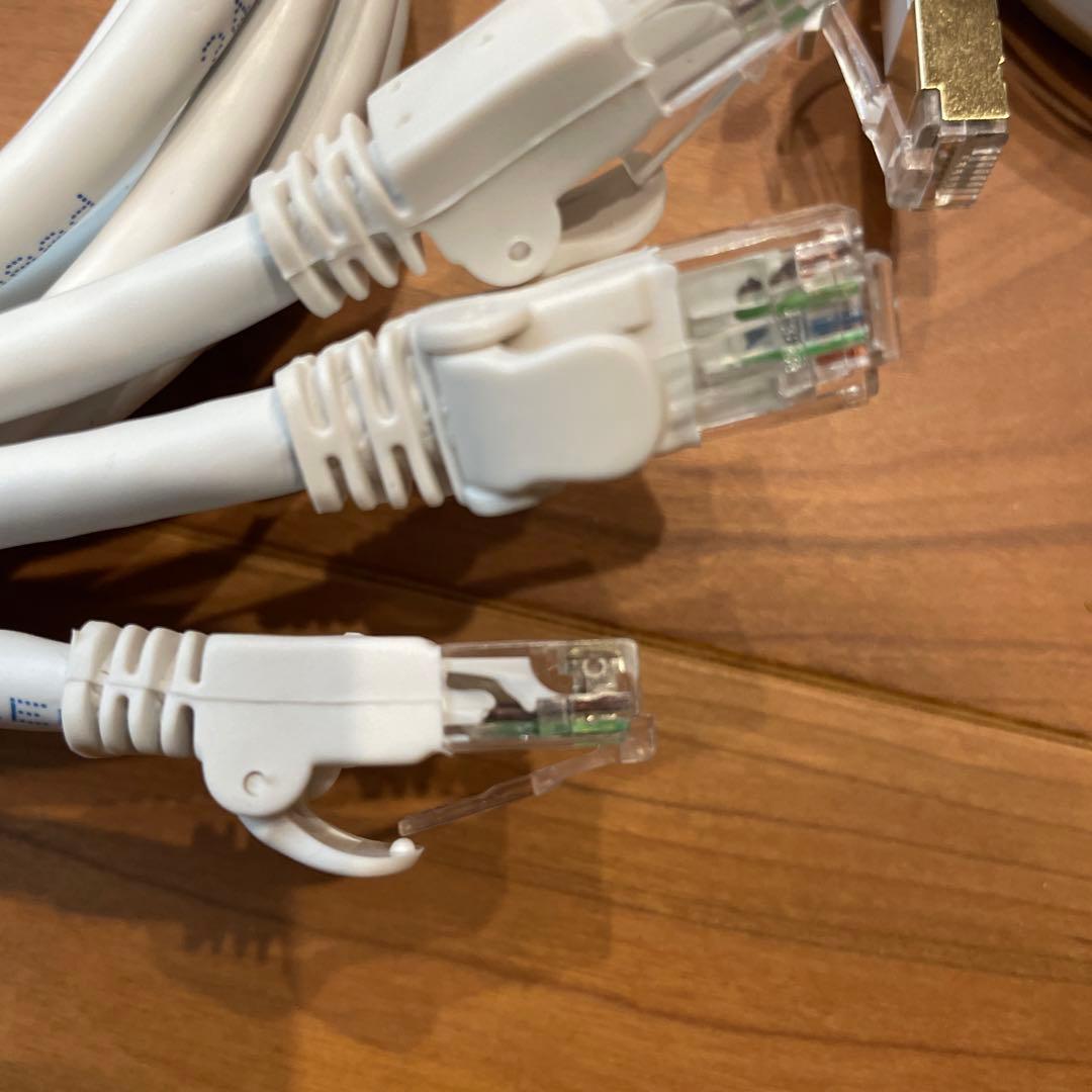 LANケーブル 黒と白 15本まとめ売りセット cat.6,6A,7