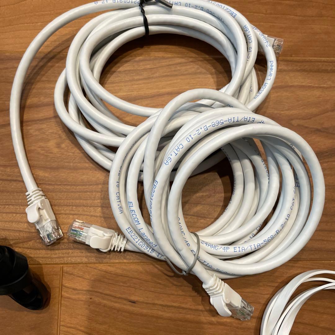 LANケーブル 黒と白 15本まとめ売りセット cat.6,6A,7