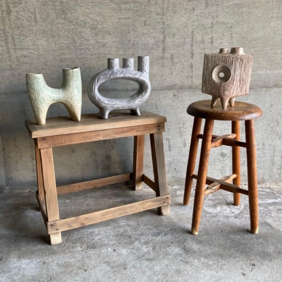 みゆき⁇ 花器 花瓶 フラワーベース 置物 オブジェ 陶器 モダン ３点 レトロ