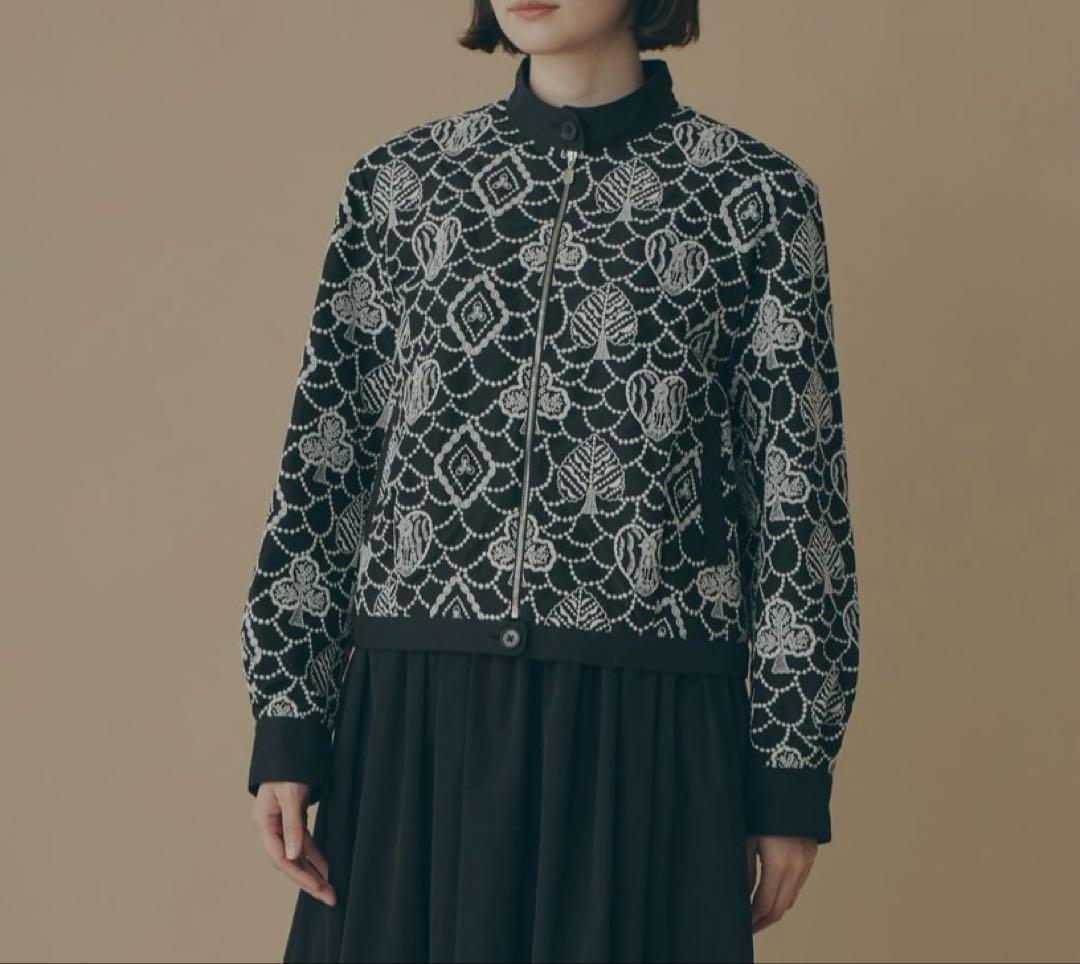 ミナペルホネン　forest card ブラック　ブルゾン　サイズ　38