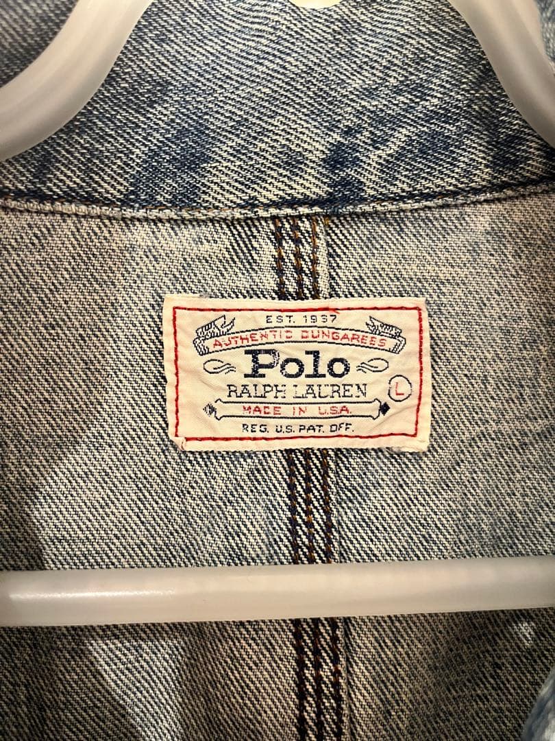 POLO ポロ　ラルフローレン　デニムジャケット　ビンテージ　Lサイズ