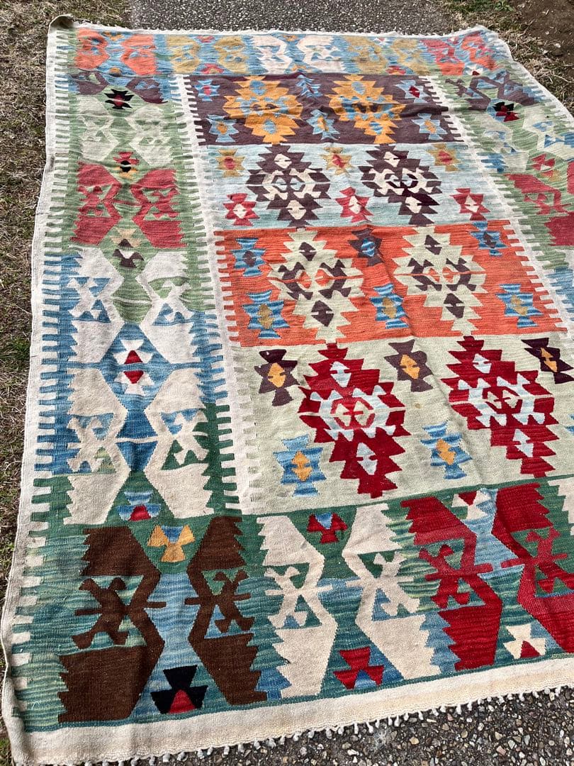 オールドキリム　ラグ　1930s ヴィンテージ　アンティーク