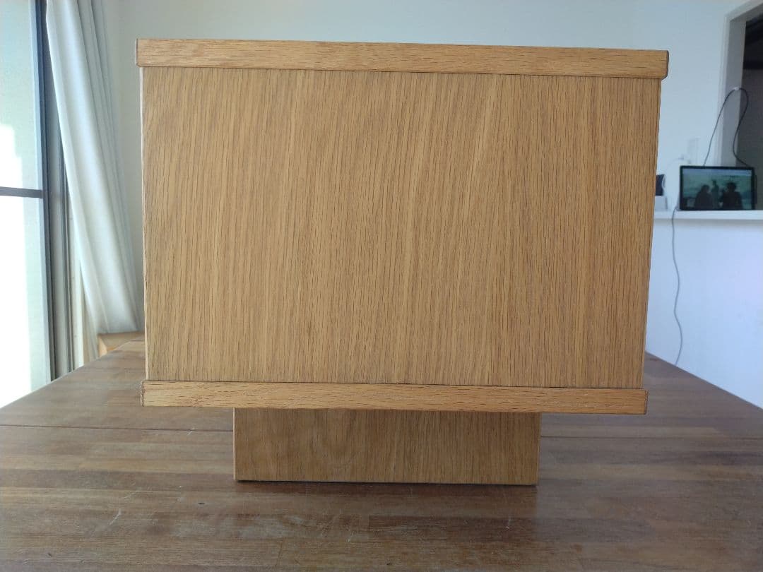 【訳あり美品】MUJI無印良品 オーク材テレビ台110cm/引戸AVラックボード