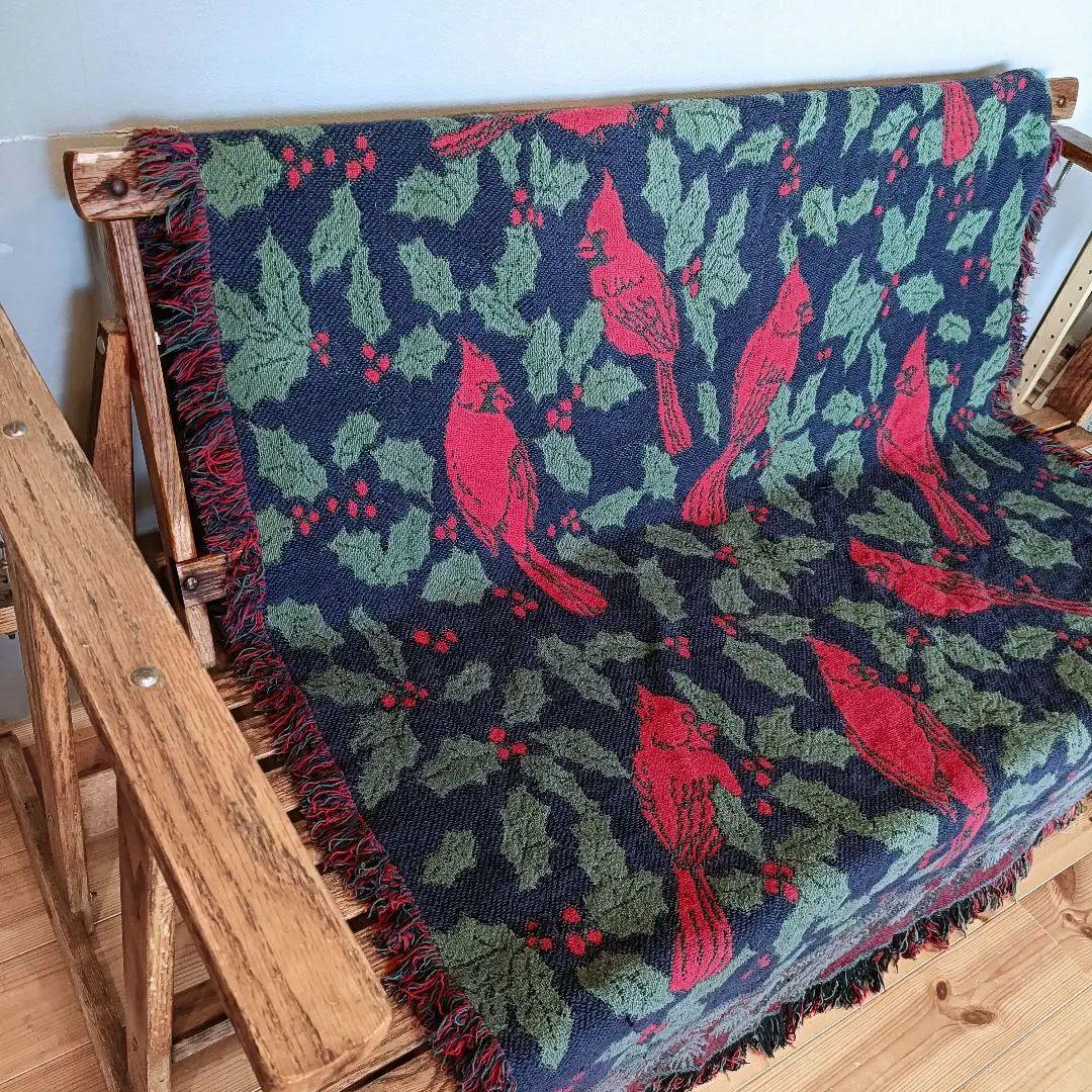 【※める】80s USA ブランケット ヴィンテージラグ　タペストリー
