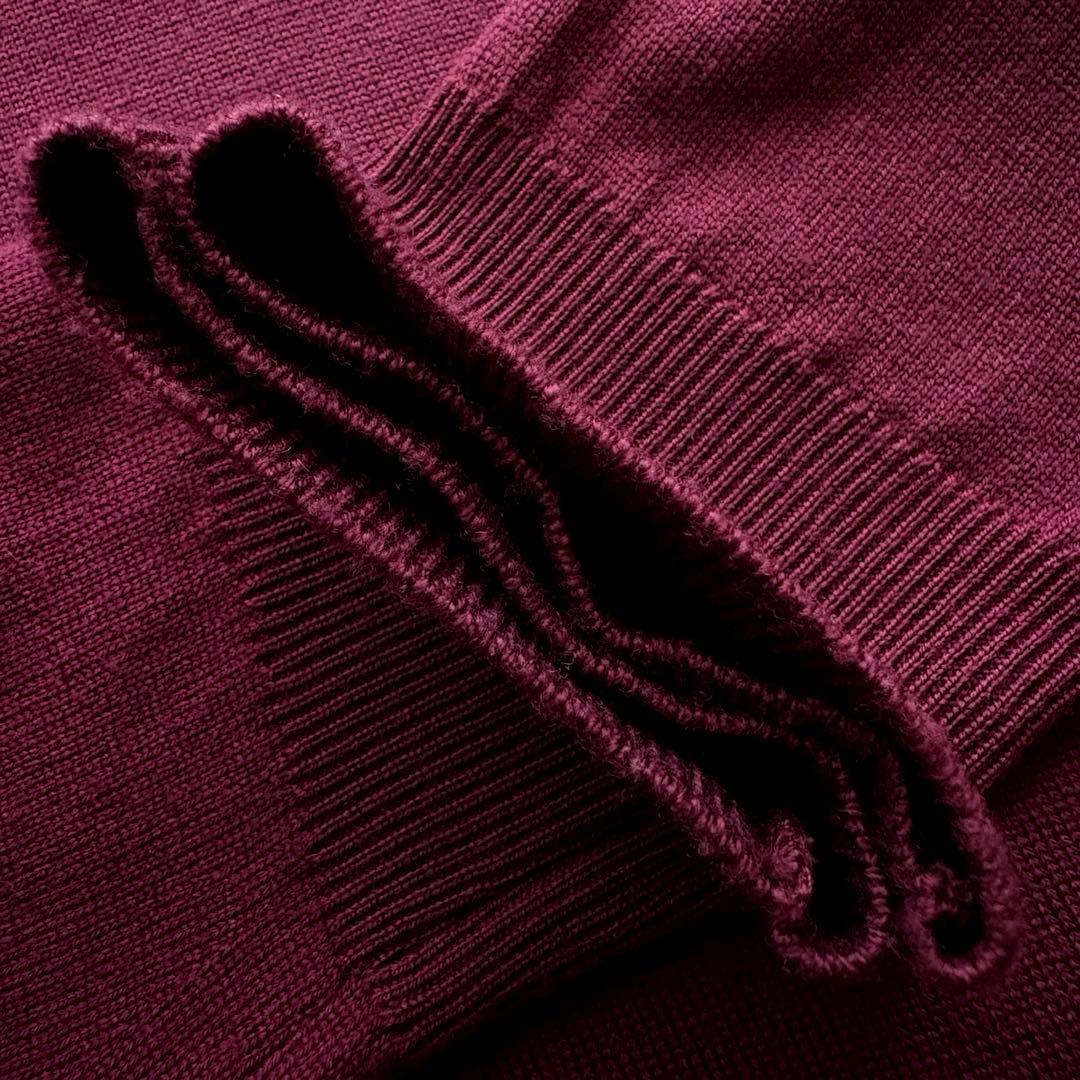 ★イギリス製★ JOHN SMEDLEY タートルネック 長袖 ニット ボルドー