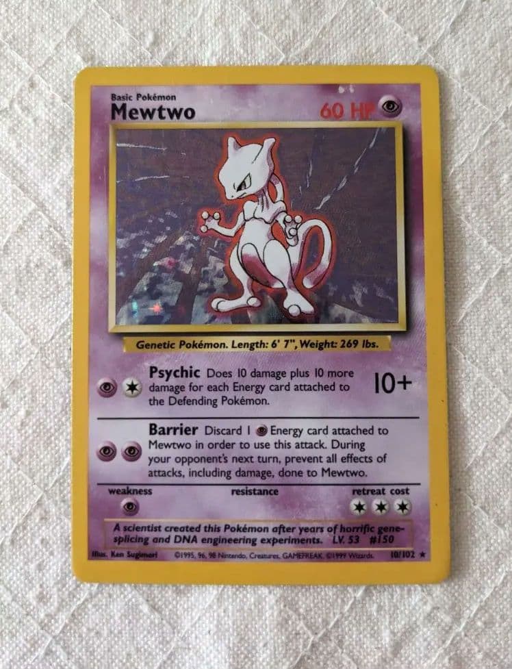 英語版初期　ポケモンカード　Mewtwo　holo 旧裏