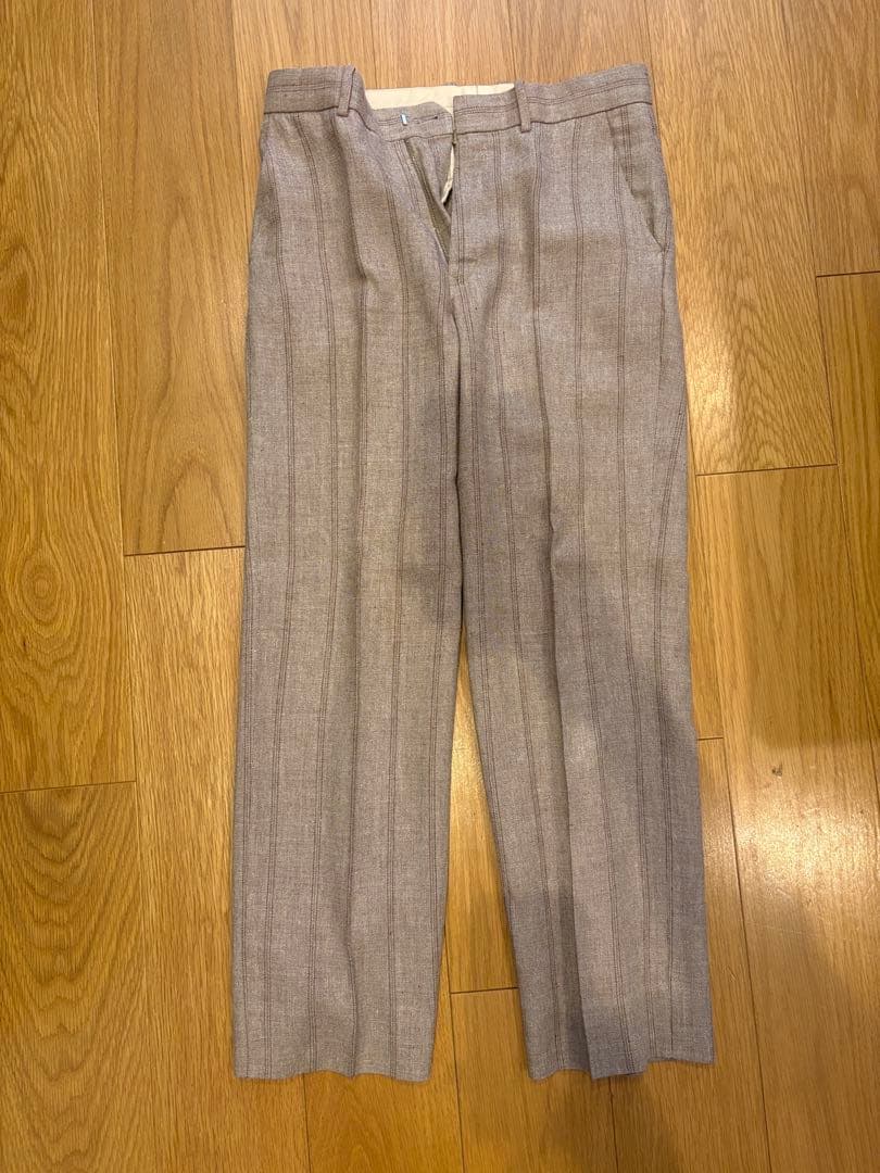 パンツ AURALE LINEN WOOL SILK SHARK SKIN SLACKS