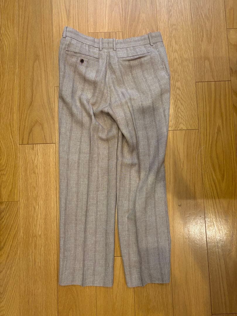 パンツ AURALE LINEN WOOL SILK SHARK SKIN SLACKS