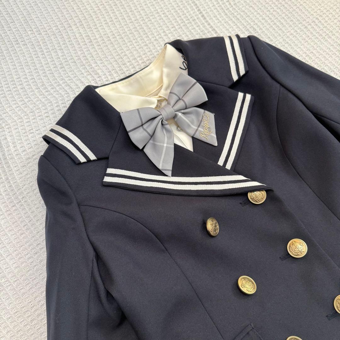 レピピアルマリオ 卒服 セーラー襟 金ボタン ダブル S ネイビー×グレー