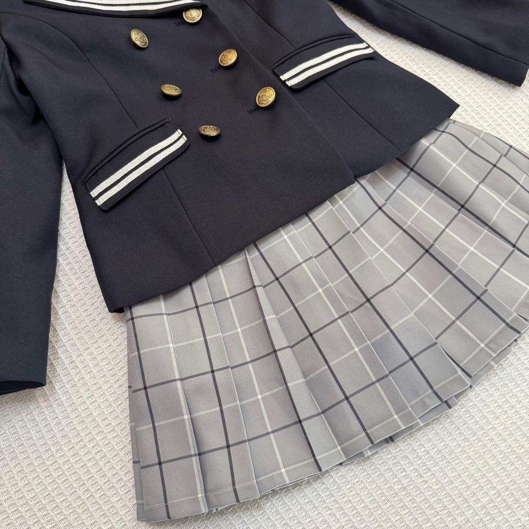 レピピアルマリオ 卒服 セーラー襟 金ボタン ダブル S ネイビー×グレー