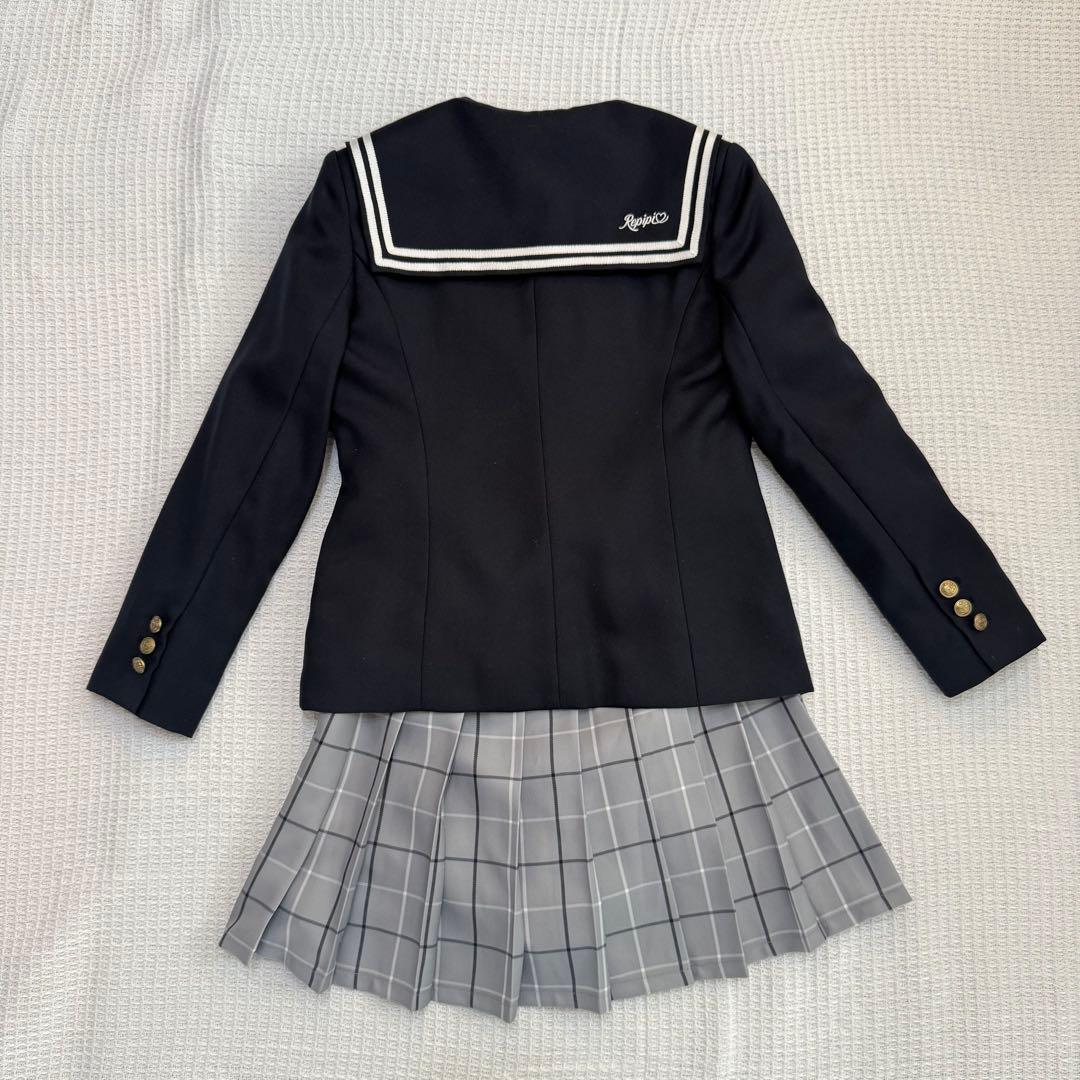 レピピアルマリオ 卒服 セーラー襟 金ボタン ダブル S ネイビー×グレー