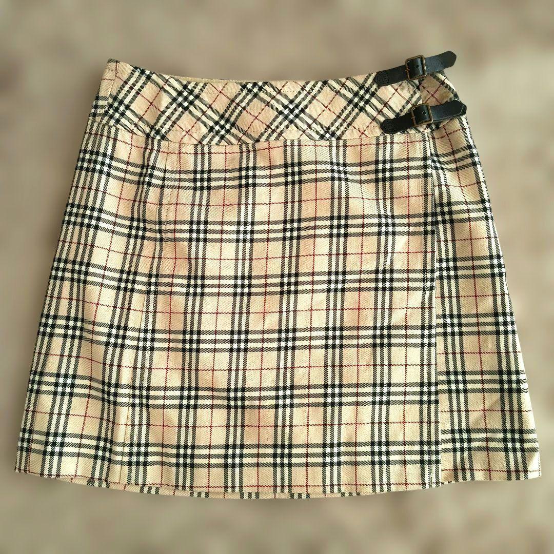✨美品 バーバリーブルーレーベル ノバチェック プリーツスカート ベージュ 36