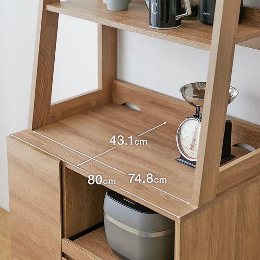 【完成品】LOWYA キッチンボード 食器棚 ナチュラル 組み立て済み