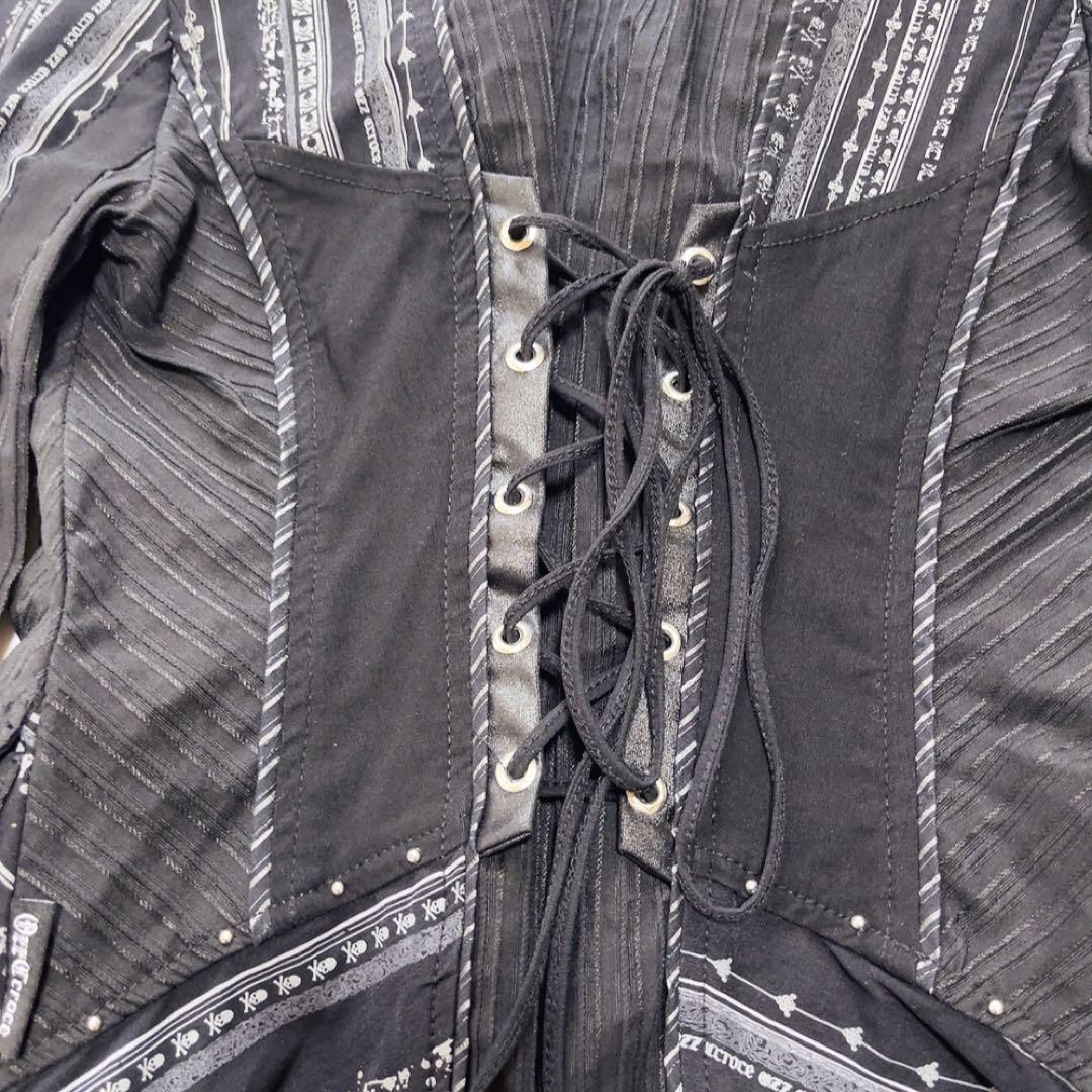 美品OZZ Croce オッズオン ストレッチテーラードジャケット スカル黒