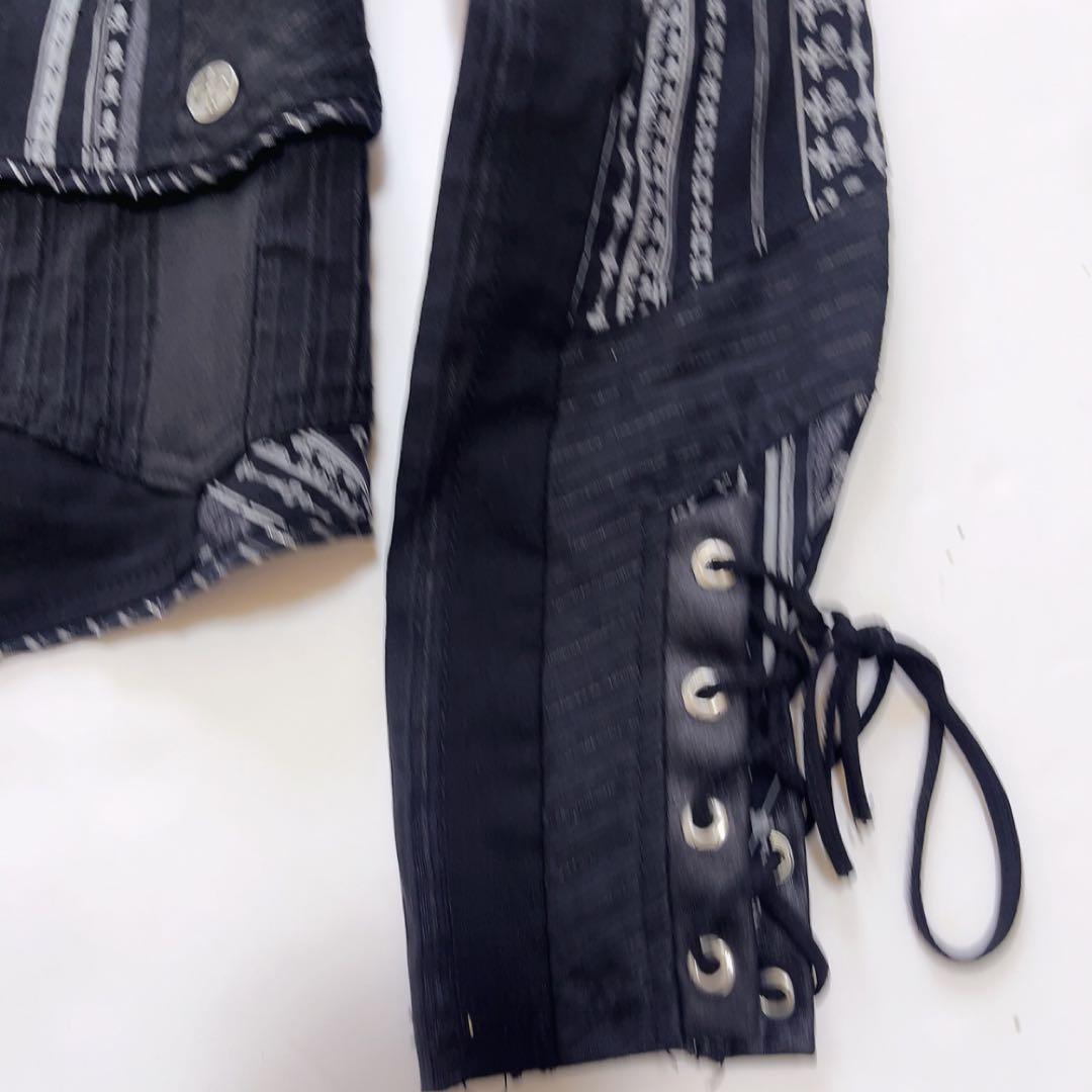 美品OZZ Croce オッズオン ストレッチテーラードジャケット スカル黒