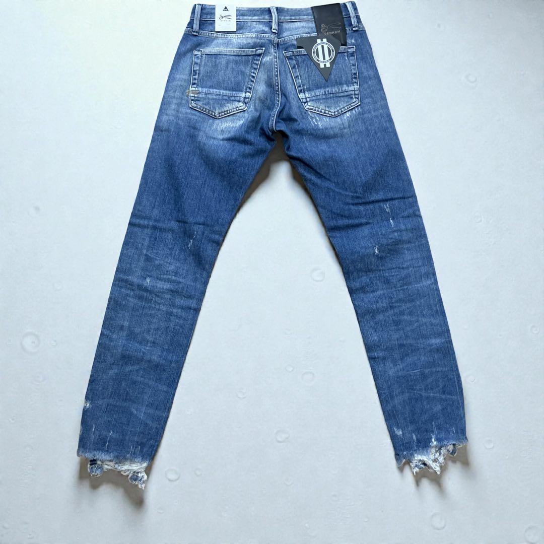 新品 DENHAM デンハム RAZORデストロイダメージスキニージョガーデニム