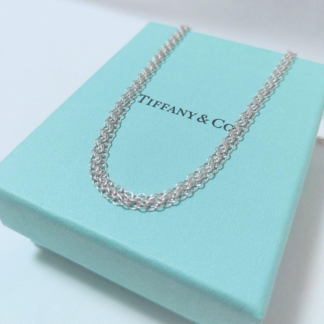 【未使用級】Tiffanyサマセットメッシュネックレス ペンダント 極美品