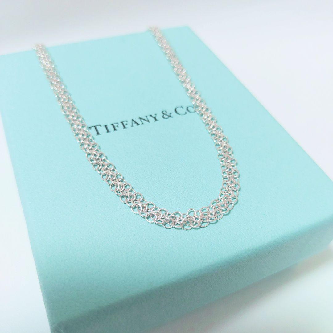 【未使用級】Tiffanyサマセットメッシュネックレス ペンダント 極美品