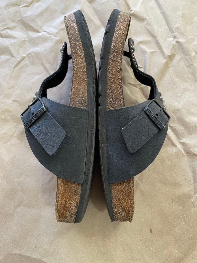 Birkenstock✖️HTCコラボ　ターコイズスタッズ ブラック サンダル