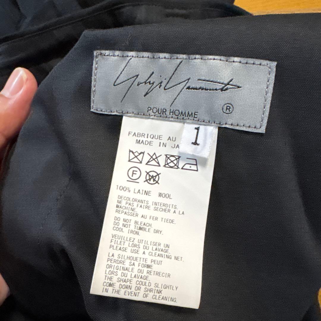 美品　ヨウジヤマモトプールオム ドレープパンツ ウールギャバジン