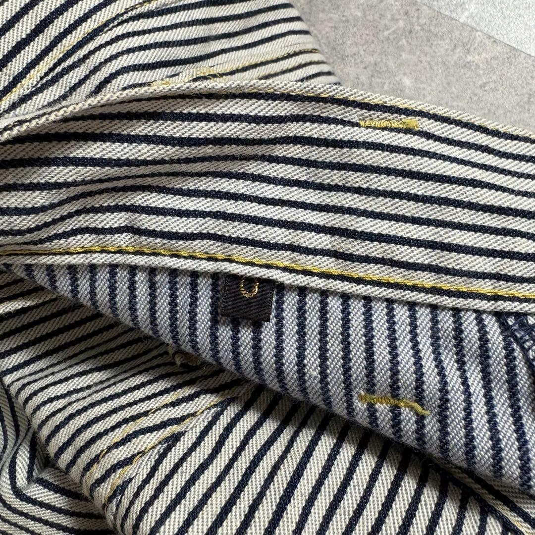 KAPITAL〈ストライプブーツカットパンツ フレア ボタンフライ 0〉