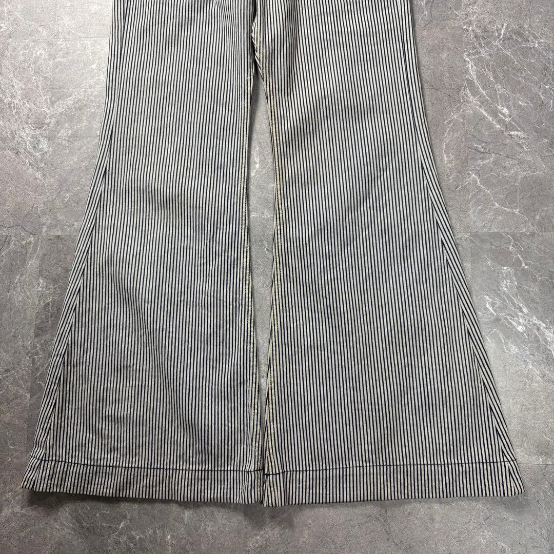 KAPITAL〈ストライプブーツカットパンツ フレア ボタンフライ 0〉