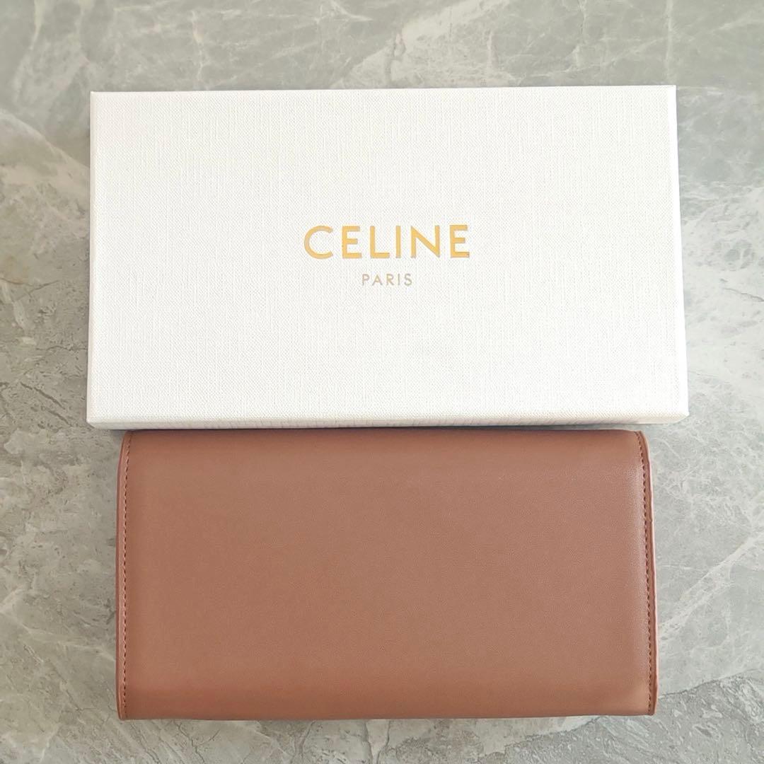 CELINE レザー長財布 ブラウン　美品