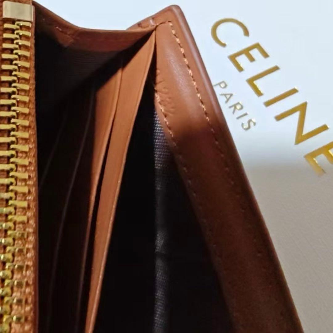 CELINE レザー長財布 ブラウン　美品