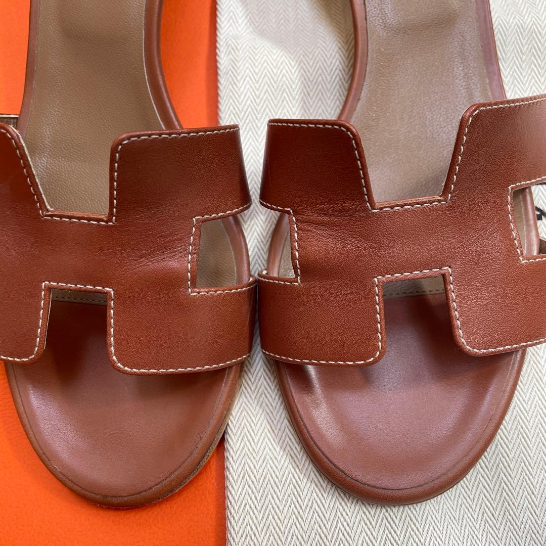 HERMES エルメス オアジス サンダル ミュール 38.5 38ハーフ 美品