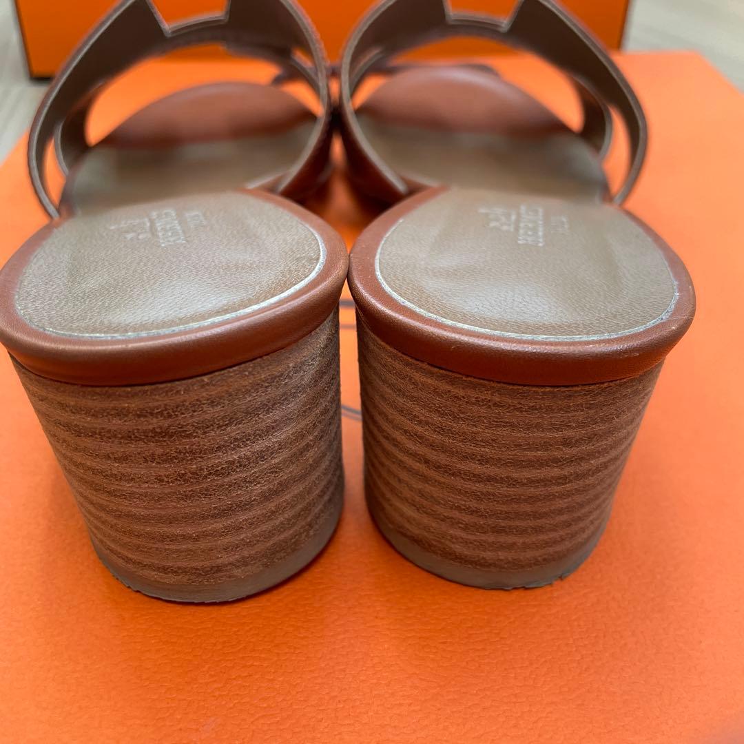 HERMES エルメス オアジス サンダル ミュール 38.5 38ハーフ 美品