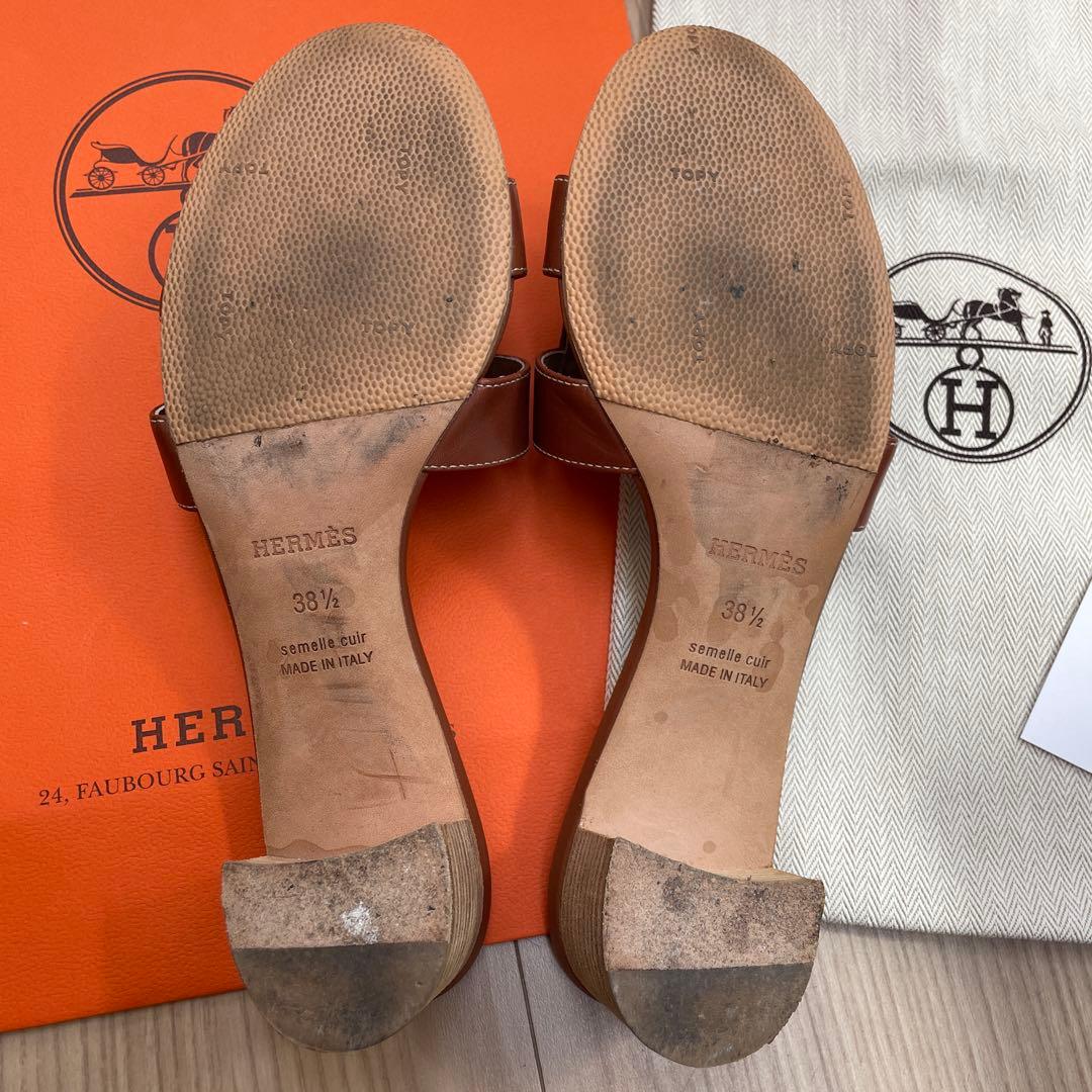 HERMES エルメス オアジス サンダル ミュール 38.5 38ハーフ 美品