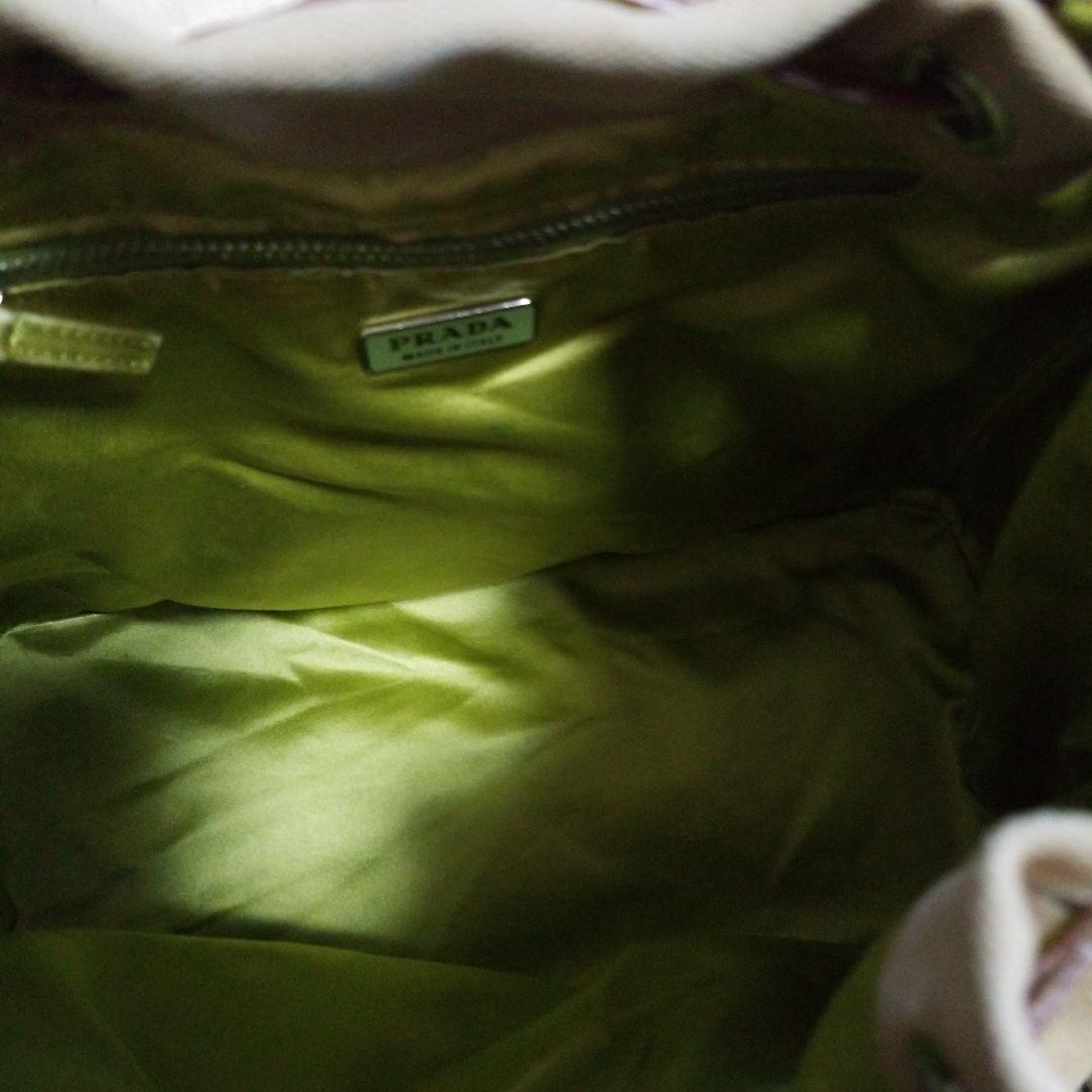 PRADA バケットバッグ ベージュ/ライム