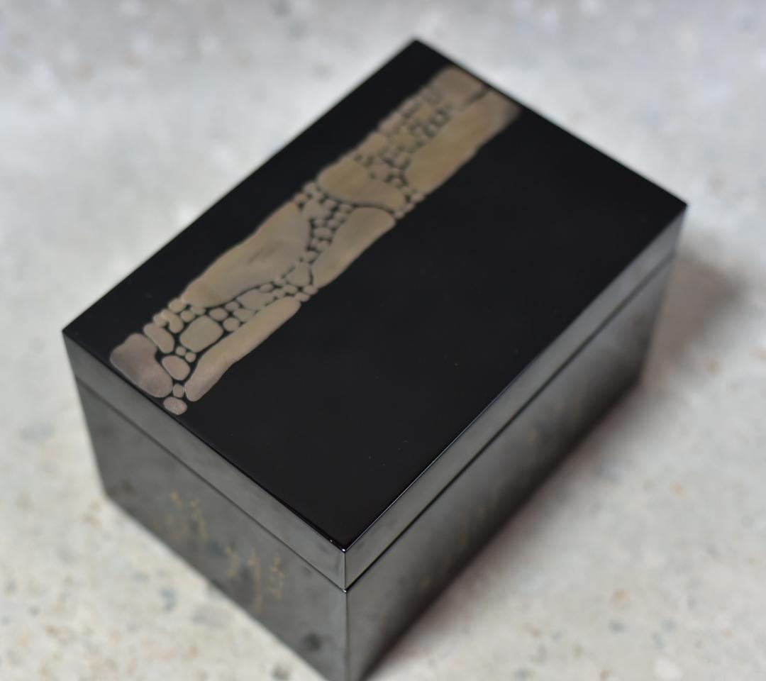 値下げ、利休茶箱４点組　輪島塗雪月花蒔絵　秋峰作　共箱/お茶道具