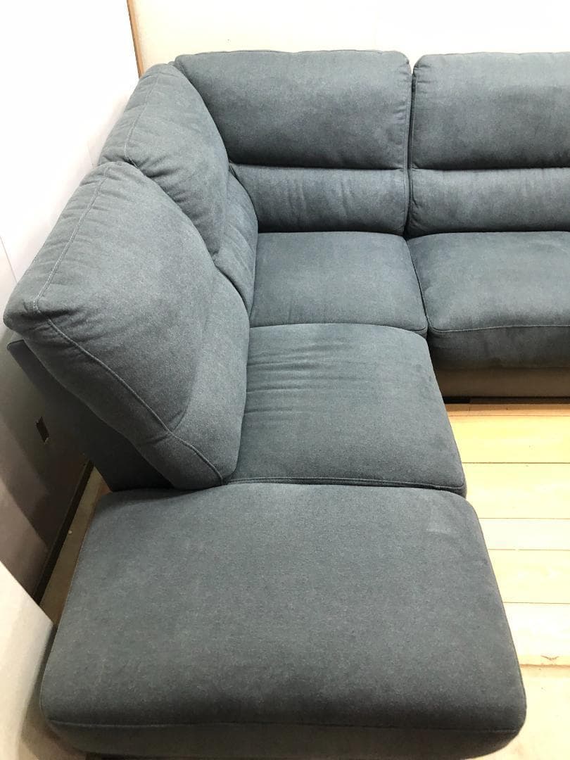 あお様①　超美品 ニトリ 布張りカウチソファー ウォール3KD 88161