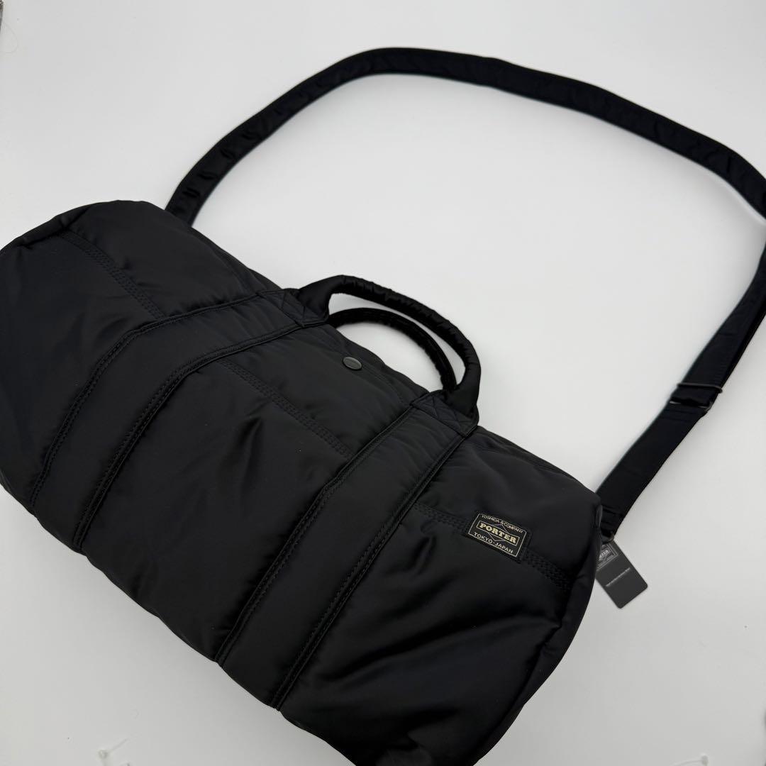 【新品タグ付き】ポーター タンカードラムバッグ 2WAY ブラック ロールバック