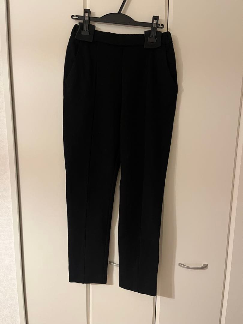 yori ぬくぬくスリムパンツ　ブラック　38