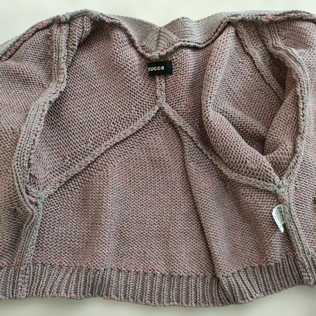 ZUCCA　変形 ニット カーディガン【M】希少デザイン ピンク
