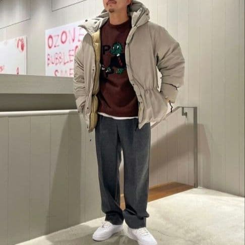 T様H BEAUTY&YOUTH コットンナイロンバルーンダウンジャケット L