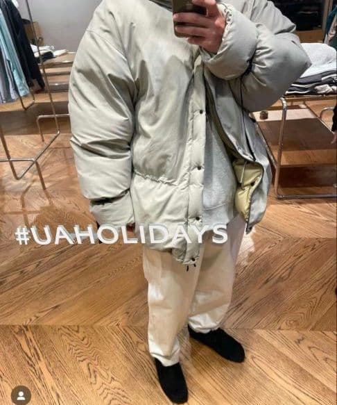 T様H BEAUTY&YOUTH コットンナイロンバルーンダウンジャケット L