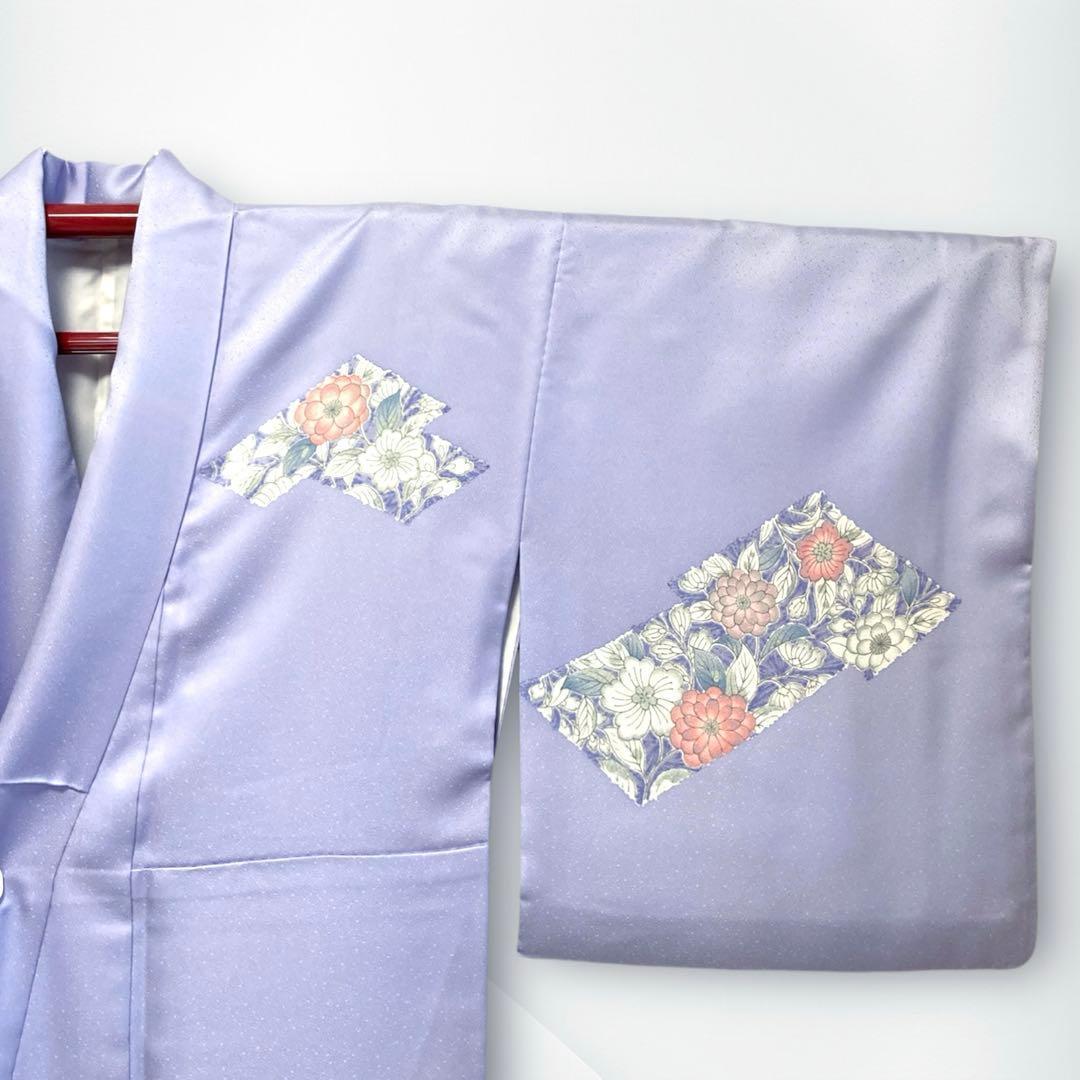 【美品✨】東レシルック　さんび　洗える着物　付け下げ　藤色　辻が花　手縫い　P2
