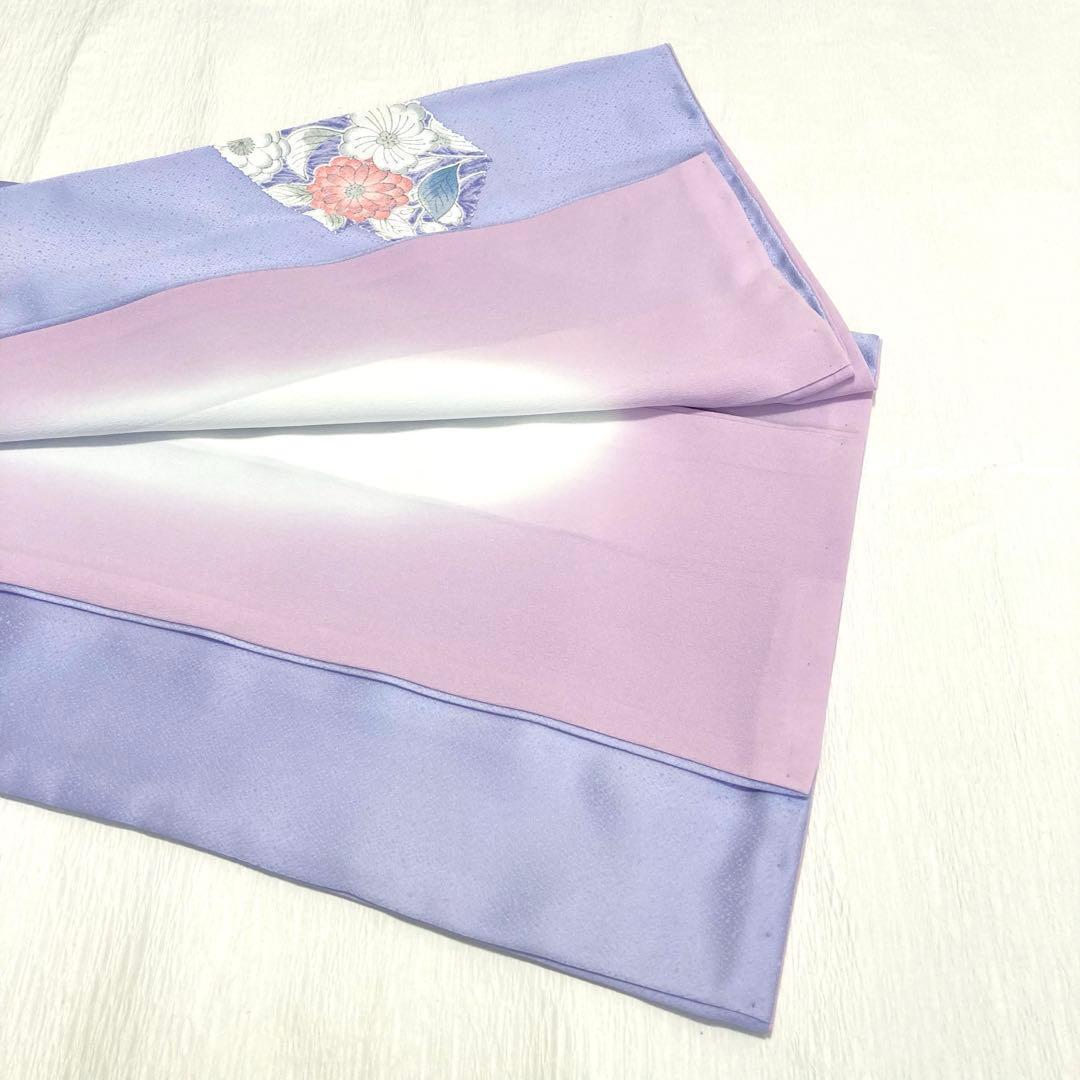 【美品✨】東レシルック　さんび　洗える着物　付け下げ　藤色　辻が花　手縫い　P2